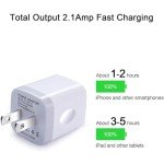 Dual Port USB Wall Charger 2-Pack, 2.1A