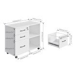 3-Drawer Mobile File Cabinet with Open Shelf