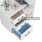 3-Drawer Mobile File Cabinet with Open Shelf
