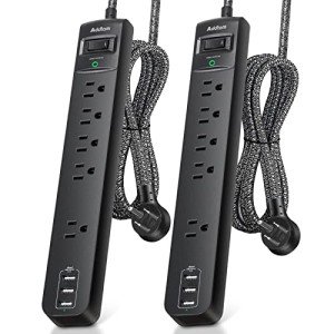 Power Strip Surge Protector - 2 Pack with USB Ports