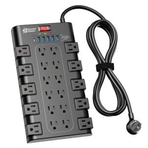 SuperDanny Surge Protector Power Strip with USB Ports