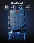 SuperDanny Surge Protector Power Strip with USB Ports