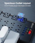 SuperDanny Surge Protector Power Strip with USB Ports