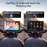 7" Waterproof Wireless Motorcycle CarPlay & Android Auto