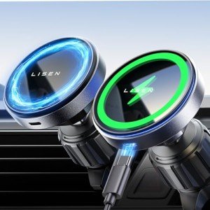 LISEN MagSafe Car Charger with 20 Strong Magnets