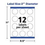 Avery 2" Printable Round Labels, Matte White, 300 Pack