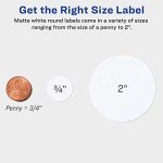 Avery 2" Printable Round Labels, Matte White, 300 Pack