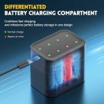 Rechargeable AA Lithium Batteries with Fast Charger - 8 Pack