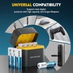 Rechargeable AA Lithium Batteries with Fast Charger - 8 Pack
