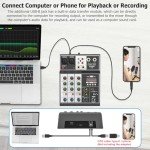 Aveek 4-Channel USB Bluetooth Audio Mixer