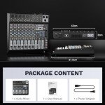 8-Channel DJ Audio Mixer with Bluetooth & DSP