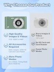1080P Kids Digital Camera with 64GB Card – Green