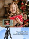 1080P Kids Digital Camera with 64GB Card – Green