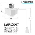 Light Socket Adapter with USB Port (2-Pack)