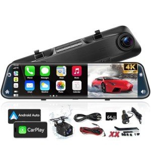 12" 4K Smart Rear View Mirror Dash Cam