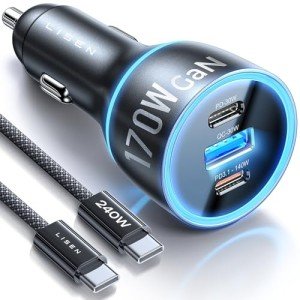 LISEN 170W USB C Fast Car Charger Adapter