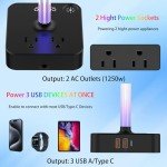 RGB Headphone Stand with USB Charging and Outlets