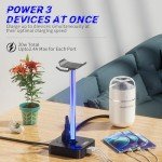 RGB Headphone Stand with USB Charging and Outlets