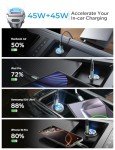 AINOPE 90W Fast Dual Port USB C Car Charger