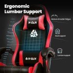 N-GEN Ergonomic Gaming Chair with Footrest - Red
