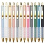 Linbsunne Retractable Black Ballpoint Pens - 12 Pack
