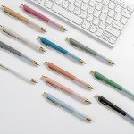 Linbsunne Retractable Black Ballpoint Pens - 12 Pack