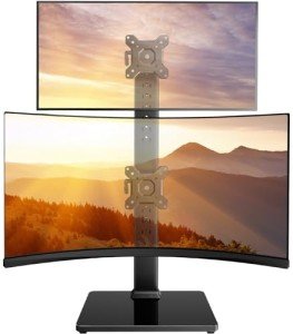 Dual Monitor Stand with 360° Rotation and Tilt
