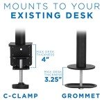 Heavy-Duty UltraWide Monitor and TV Desk Mount