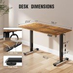 Veken 55 Inch Height Adjustable Electric Desk