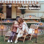 2 Pack Waterproof Bluetooth Speakers with LED Lights