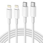 MFi Certified 3FT USB-C to Lightning Cable 2-Pack