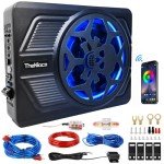 10" 800W Slim Under Seat Car Subwoofer with Lighting