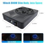 10" 800W Slim Under Seat Car Subwoofer with Lighting