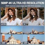 56MP 4K Video Vlogging Camera with 18X Zoom