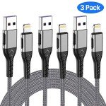Durcord MFi Certified 10FT iPhone Charger Cable 3-Pack