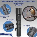 Ultimaxx 500mm Telephoto Lens Kit for Canon DSLR