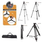 RAUBAY 70.8" Heavy Duty Video Camera Tripod