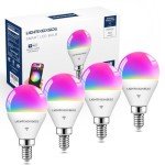 E12 Smart LED Bulbs, WiFi, Alexa/Google Compatible, 4-Pack