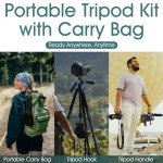 UBeesize 74" Tripod with Phone Holder & Remote