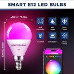 E12 Smart LED Bulbs, WiFi, Alexa/Google Compatible, 4-Pack