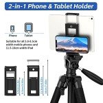 Lightweight 75 Inch Tripod for Cameras and Phones