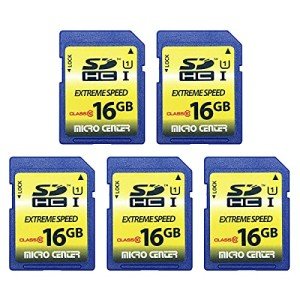16GB Class 10 SDHC Flash Memory Cards - 5 Pack