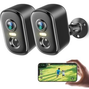 Wireless 2K Outdoor Security Cameras - 2 Pack