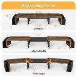 Dual Monitor Stand with Drawer, Rustic Brown