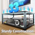 Black 2-Tier Desk Organizer with Drawer and Holders