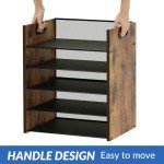 5-Tier Wood Desk File Organizer with Handle