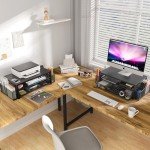 Black 2-Tier Desk Organizer with Drawer and Holders