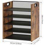 5-Tier Wood Desk File Organizer with Handle