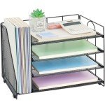 4-Tier Black Desk Organizer for Office Supplies