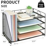 4-Tier Black Desk Organizer for Office Supplies